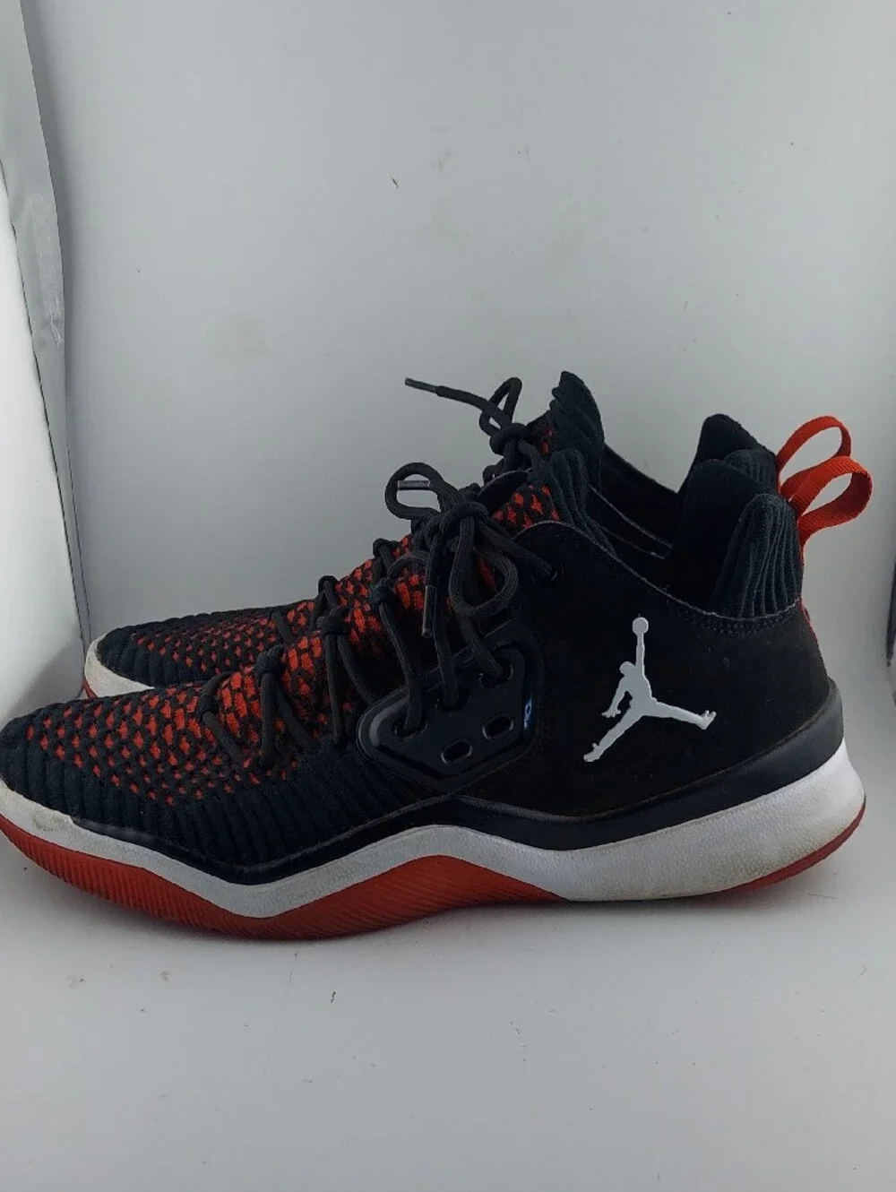 Jordan Men’s Black & Red Knit Basketball Shoes